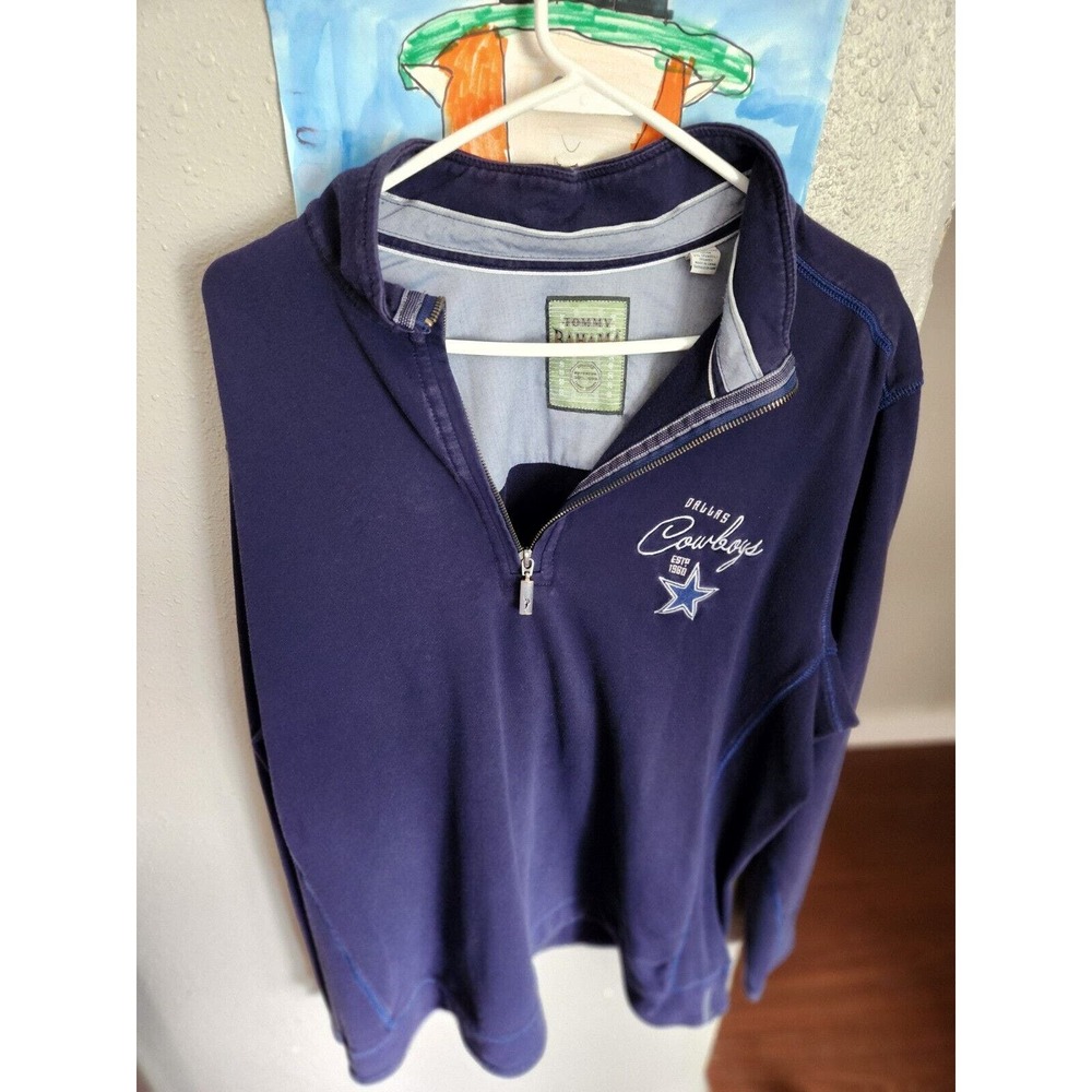 Dallas Cowboys Tommy Bahama Men's Size 2Xl/TTG 1/4 Zip Blue NFL Pullover
